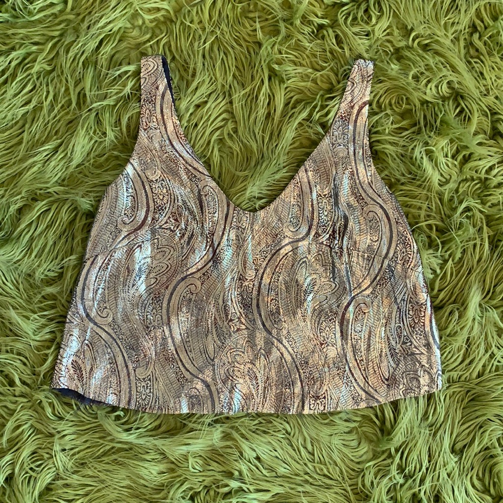 J Crew Paisley Gold Crop Top !!!